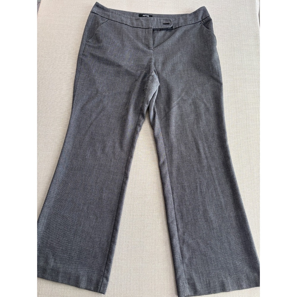 APT. 9 Women's Curvy Fit Gray Work Career Dress Pants Petite 14 Reg